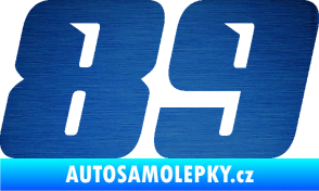 Samolepka Startovní číslo 89 typ 6 škrábaný kov modrý