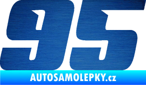 Samolepka Startovní číslo 95 typ 6 škrábaný kov modrý
