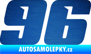 Samolepka Startovní číslo 96 typ 6 škrábaný kov modrý