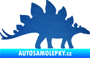 Samolepka Stegosaurus 001 pravá škrábaný kov modrý