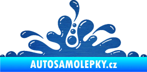 Samolepka Stékající skvrna 003 levá kaňka škrábaný kov modrý