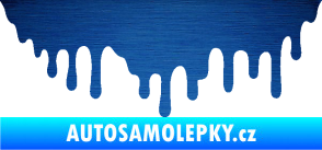 Samolepka Stékající skvrna 007 pravá škrábaný kov modrý