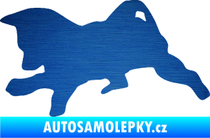 Samolepka Štěňátko 002 levá německý ovčák škrábaný kov modrý