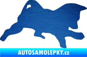 Samolepka Štěňátko 002 pravá německý ovčák škrábaný kov modrý
