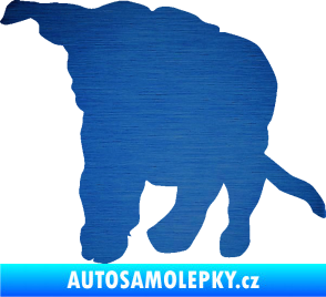 Samolepka Štěňátko 003 levá škrábaný kov modrý