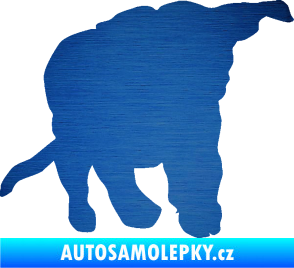 Samolepka Štěňátko 003 pravá škrábaný kov modrý