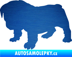 Samolepka Štěňátko 004 levá francouzský buldoček škrábaný kov modrý