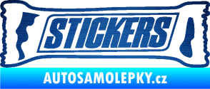 Samolepka Stickers nápis škrábaný kov modrý