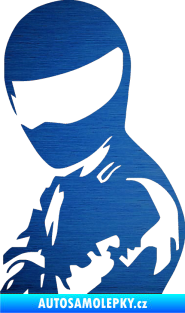 Samolepka Stig levá škrábaný kov modrý