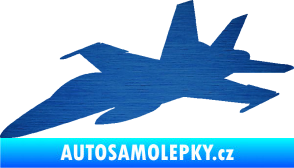 Samolepka Stíhací letoun 001 levá škrábaný kov modrý