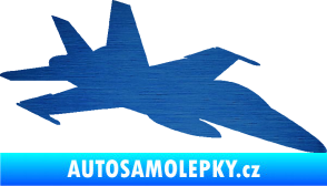 Samolepka Stíhací letoun 001 pravá škrábaný kov modrý