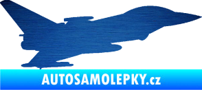 Samolepka Stíhací letoun 002 pravá škrábaný kov modrý