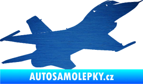 Samolepka Stíhací letoun 004 pravá škrábaný kov modrý