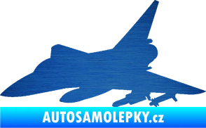 Samolepka Stíhací letoun 005 levá škrábaný kov modrý