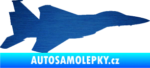 Samolepka Stíhací letoun 006 pravá škrábaný kov modrý
