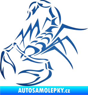 Samolepka Štír 017 levá škrábaný kov modrý