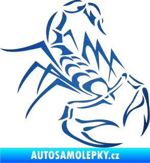 Samolepka Štír 017 pravá škrábaný kov modrý