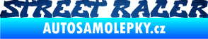 Samolepka Street racer nápis škrábaný kov modrý