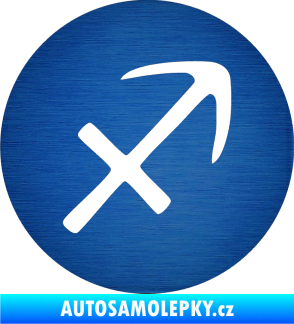 Samolepka Střelec 001 - horoskop škrábaný kov modrý