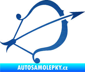 Samolepka Střelec 002 pravá škrábaný kov modrý