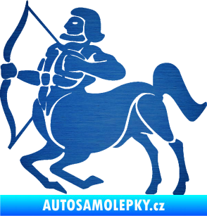 Samolepka Střelec 004 levá škrábaný kov modrý