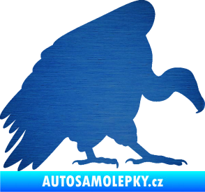 Samolepka Sup 001 pravá škrábaný kov modrý
