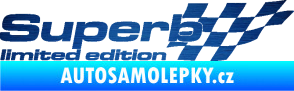 Samolepka Superb limited edition pravá škrábaný kov modrý