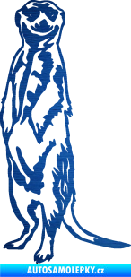 Samolepka Surikata 001 levá škrábaný kov modrý