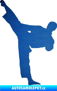 Samolepka Taekwondo 002 levá škrábaný kov modrý
