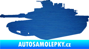 Samolepka Tank 002 levá M1 Abrams škrábaný kov modrý