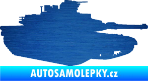 Samolepka Tank 002 pravá M1 Abrams škrábaný kov modrý
