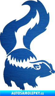 Samolepka Tchoř 002 pravá zvednutý ocas škrábaný kov modrý