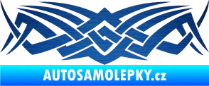Samolepka Tetování 076 škrábaný kov modrý