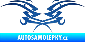 Samolepka Tetování 082 škrábaný kov modrý