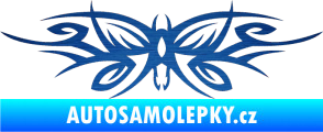 Samolepka Tetování 111 motýl škrábaný kov modrý