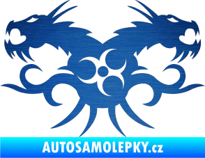 Samolepka Tetování 113 draci škrábaný kov modrý
