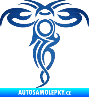 Samolepka Tetování 190 škrábaný kov modrý