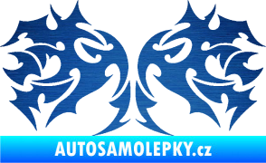 Samolepka Tetování 197 škrábaný kov modrý