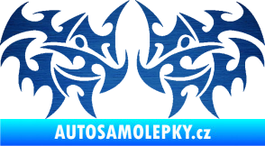 Samolepka Tetování 203 škrábaný kov modrý