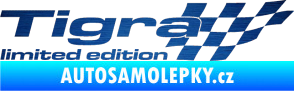 Samolepka Tigra limited edition pravá škrábaný kov modrý