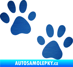 Samolepka Tlapky 011 škrábaný kov modrý