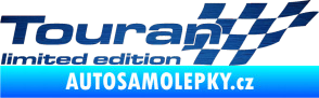 Samolepka Touran limited edition pravá škrábaný kov modrý