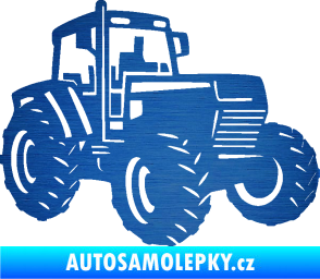 Samolepka Traktor 002 pravá Zetor škrábaný kov modrý