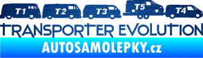 Samolepka Transporter evolution - pravá škrábaný kov modrý