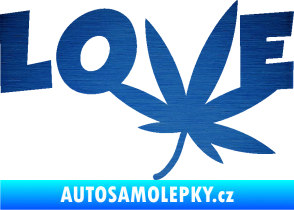 Samolepka Travka 005 love škrábaný kov modrý