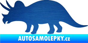 Samolepka Triceratops 001 levá škrábaný kov modrý