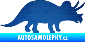 Samolepka Triceratops 001 pravá škrábaný kov modrý