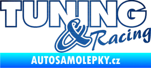 Samolepka Tuning racing obrys škrábaný kov modrý