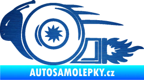 Samolepka Turbo šnek 002 levá škrábaný kov modrý