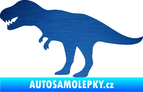 Samolepka Tyrannosaurus Rex 001 levá škrábaný kov modrý